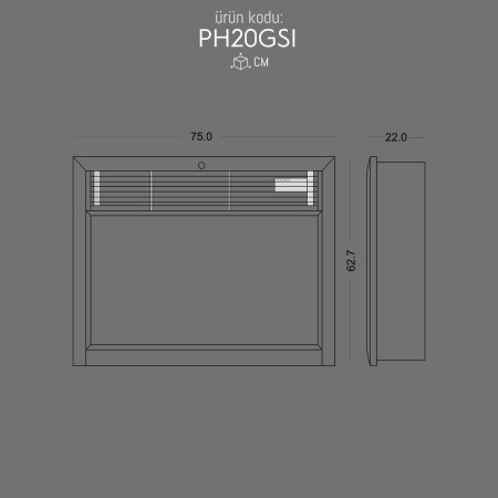 PH20GSI Electric Artificial Fire Fireplace Polyurethane Wood Effect Design