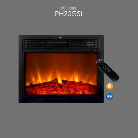 PH20GSI Electric Artificial Fire Fireplace Polyurethane Wood Effect Design