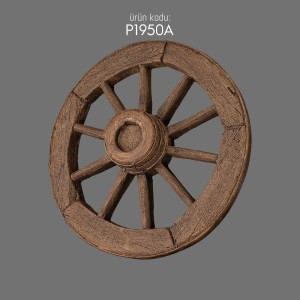P1950A Polyurethane Wooden Wheel Rustic Decorative Design