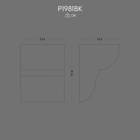 P1981BK Polyurethane Wooden Beam Bracket Antique Imitation