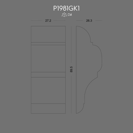 P1981GK1 Wooden Beam Bracket Polyurethane Rustic Design