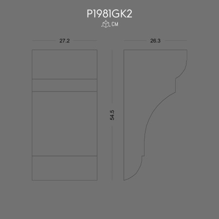 P1981GK2 Wooden Beam Bracket Decorative Polyurethane Design