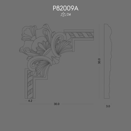 P82009A Decorative Moulding Corner Polyurethane Wall Trim