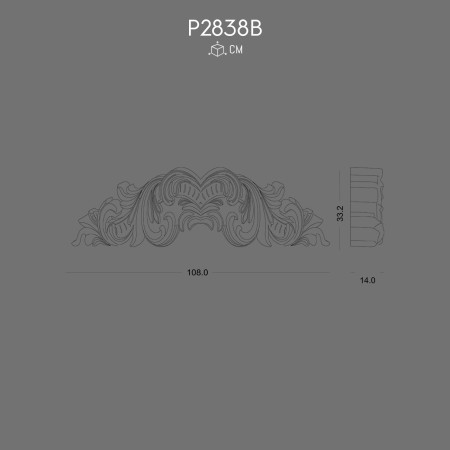 Polyurethane Crown P2838B elegant decorative detail