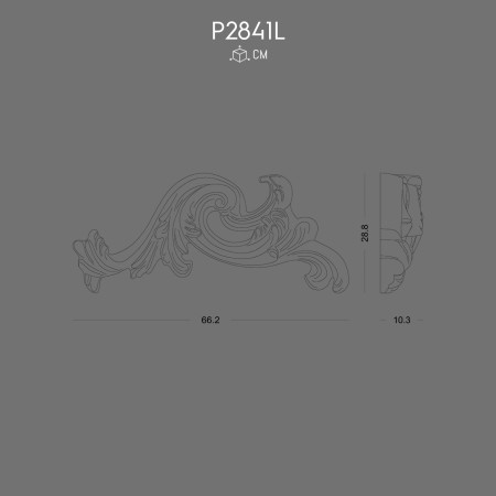 Polyurethane Crown P2841L with Elegant Decorative Motifs