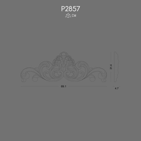 P2857 Polyurethane Crown with Ornamental Motifs