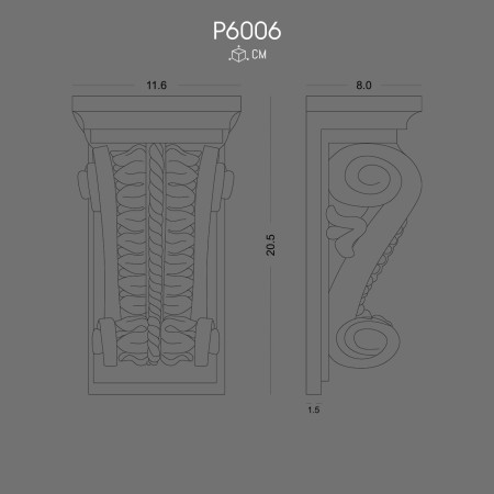 Polyurethane Bracket P6006 Elegant Decorative Textures