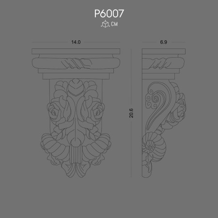 Polyurethane Bracket P6007 Decorative and Durable Design