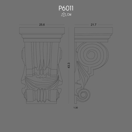 P6011 Polyurethane Bracket Decorative Interior Design