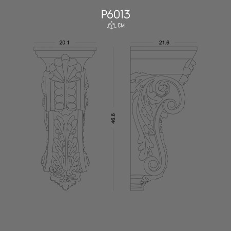 P6013 Bracket Decorative Wall Accent with Classic Detail