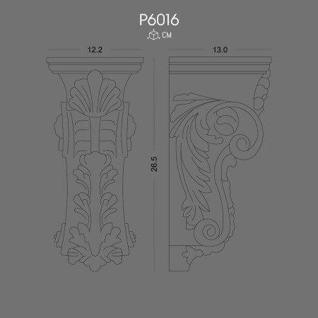 Polyurethane Corbel P6016 with Elegant Motif Detailing