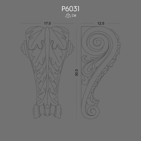 Polyurethane Bracket P6031 with decorative details and long-lasting elegance