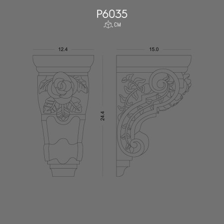 P6035 Corbel Durable Material with Elegant Rose Design