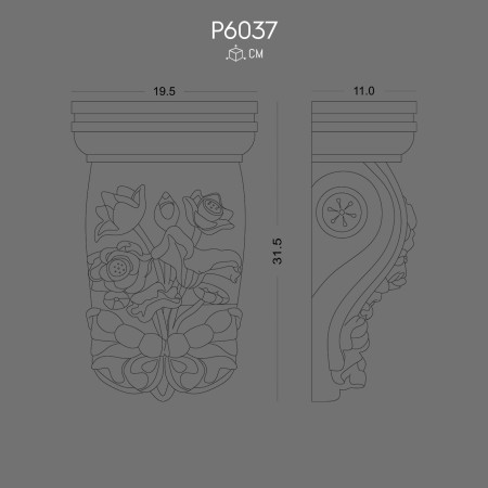 P6037 Bracket with Decorative Floral Patterns for Elegant Wall Design