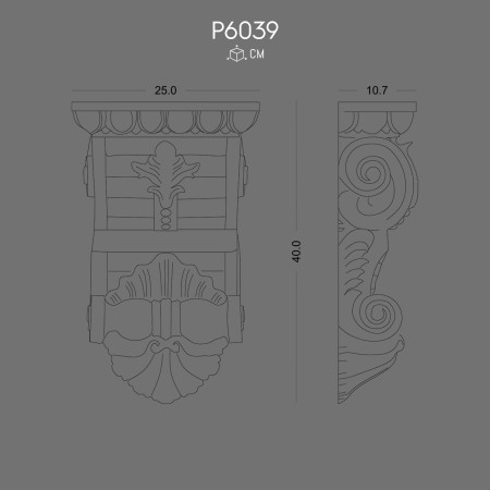 P6039 Polyurethane Bracket Wall Decoration Design