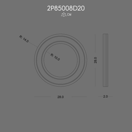 2P85008D20 Flat Trim Corner Modern Polyurethane Design