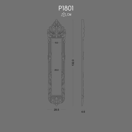 P1801 Polyurethane Mirror Decorative Home and Office Accessory