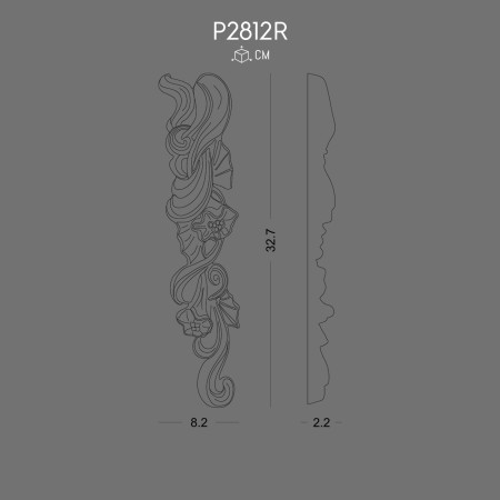 Polyurethane Decoration P2812R with Elegant Carved Motifs