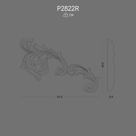 P2822R Polyurethane Ornament Classical Decorative Design