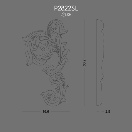 P2822SL Polyurethane Wall Ornament Decorative Design