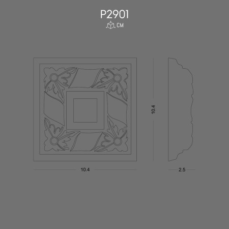 P2901 Polyurethane Ornament with Decorative Detailing