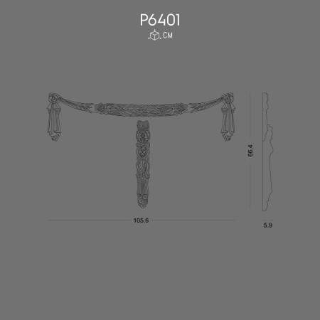 P6401 Polyurethane Ornament Decorative Design