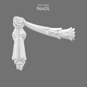 P6401L Polyurethane Decoration with Elegant Floral and Draped Design