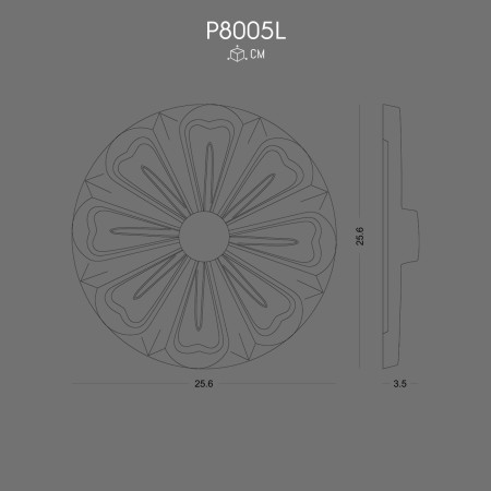 Polyurethane Decoration P8005L Elegant Floral Design