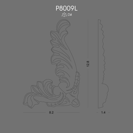 P8009L Decoration Corner with Elegant Acanthus Design