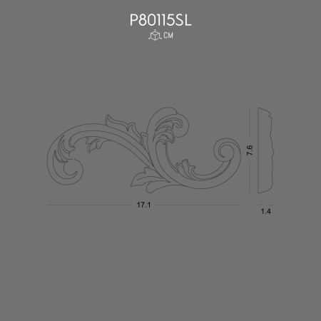 P80115SL Polyurethane Ornament for Elegant Wall Decoration