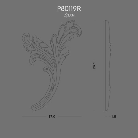 P80119R Decoration Design with Leaf Motif Elegance