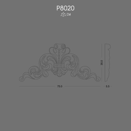 P8020 Polyurethane Ornament Decorative Design Element
