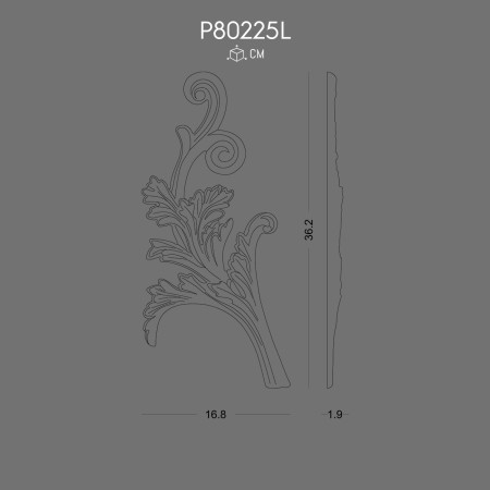 Polyurethane Decoration P80225L with Artistic Motifs and Patterns