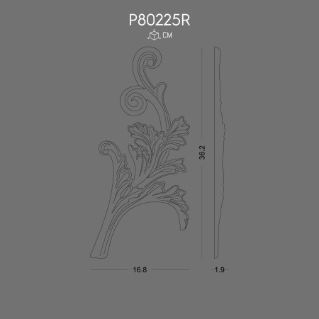 Polyurethane Decoration P80225R Decorative Motif Design