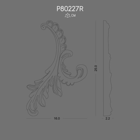 P80227R Polyurethane Decoration Wall Accessory with Elegant Motif