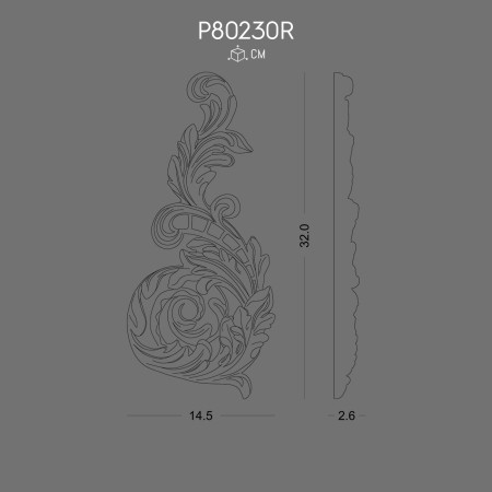 P80230R Polyurethane Ornament Decorative Pattern and Motif Design