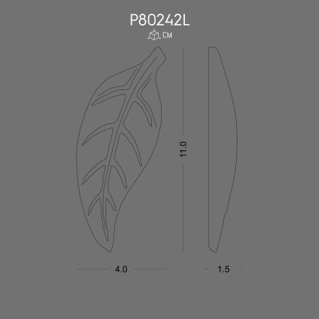 Polyurethane Decoration P80242L Lightweight Leaf Design