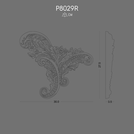 P8029R Polyurethane Ornament Decorative Floral Corner Design