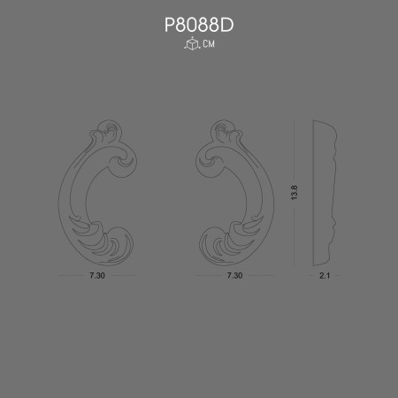 P8088D Polyurethane Decoration with Elegant Wall Accessories