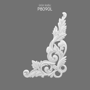 P8090L Polyurethane Decorative Ornament with Elegant Leaf Motifs