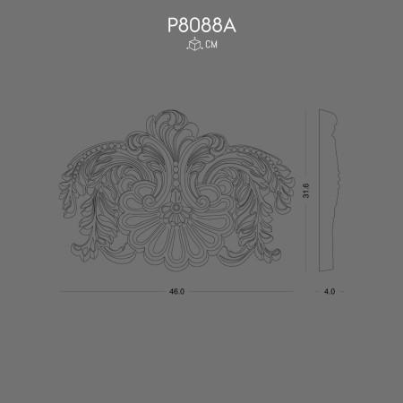 P8088A Polyurethane Ornament Decorative Motif Design