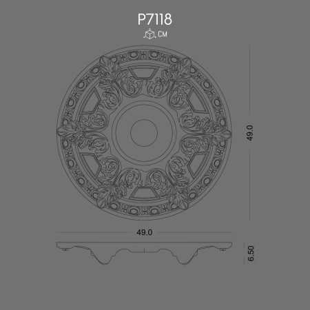 P7118 Ceiling Medallions and Rosettes Decorative Polyurethane Wall Designs