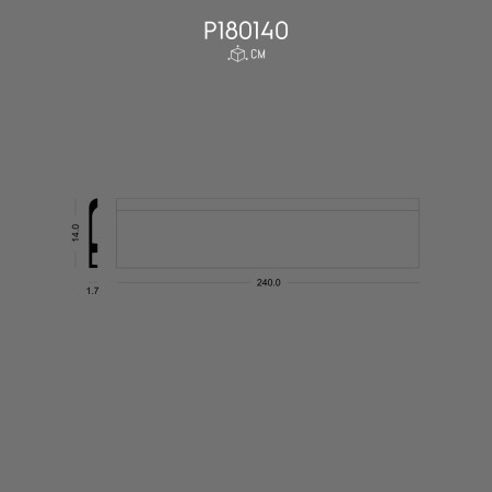 P180140 Classic Polyurethane Wall Skirting with Decorative Motif