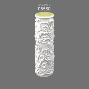 P5530 Decorative Column Base with Patterned Design in Polyurethane
