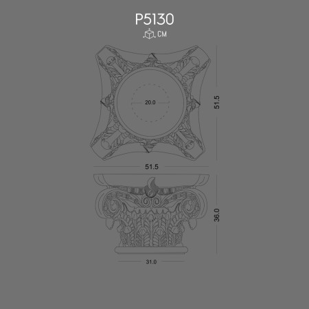 P5130 Column Capital Decorative Design for Stylish Interiors