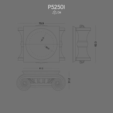 P5250I Polyurethane Column Capital Decorative Design