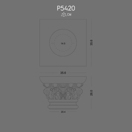 Polyurethane Column Capital P5420 Architectural Decor