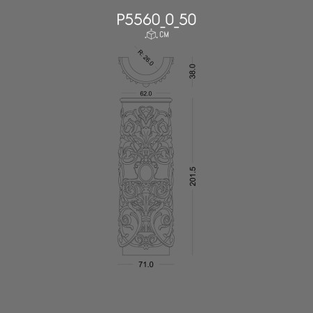 P5560_0_50 Decorative Column Base with Ornamental Patterns