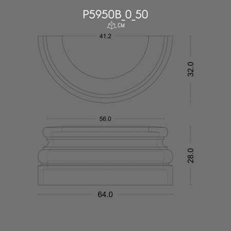 P5950B_0_50 Polyurethane Column Base for Classic Decoration