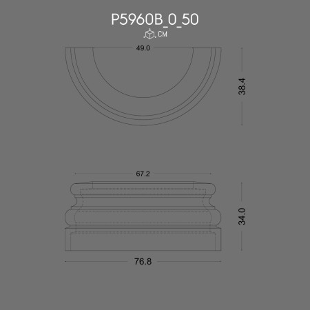 P5960B_0_50 Column Base with Ancient Greek Architectural Design